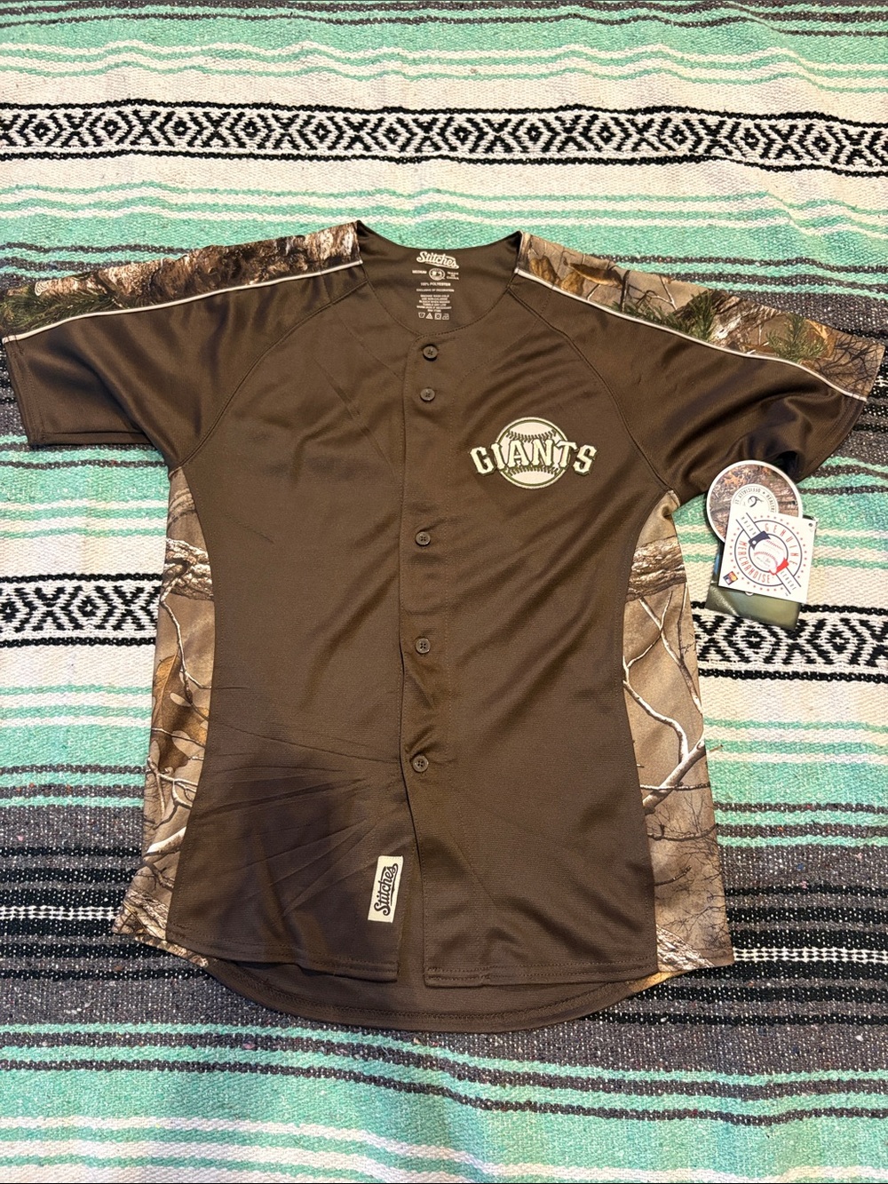 Giants Kids Brown Realtree Baseball Jersey - Short Sleeve